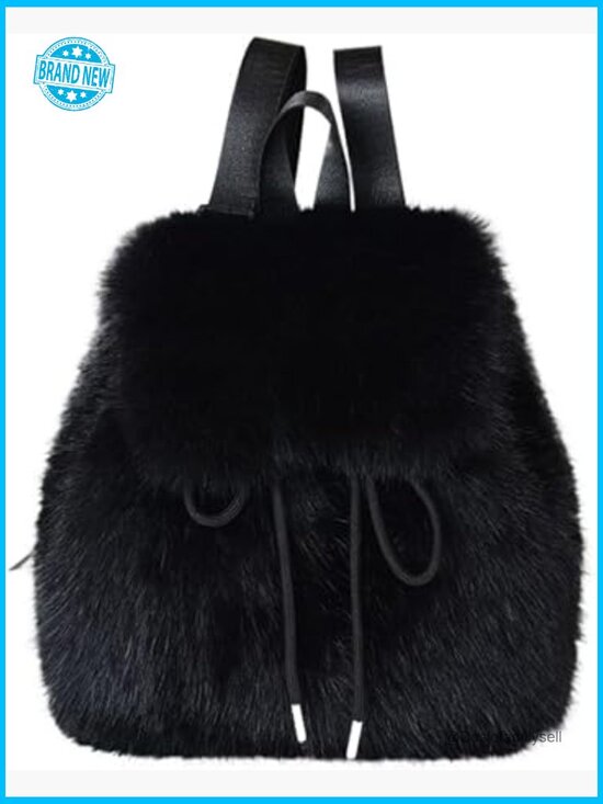 Faux Fur Fashion Backpack Slouchy Mini Backpack Y2K Trendy Cute